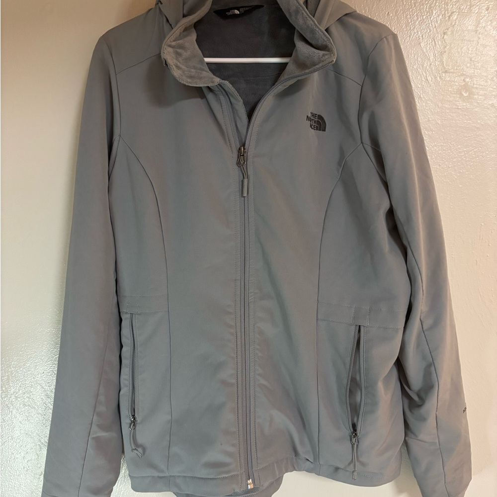 The North Face Light Gray Hooded Jacket